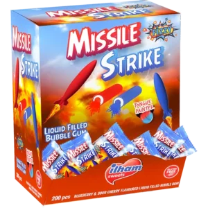 Misslie Strike Blueberry & Sour Cherry Flavoured Bubble Gum – 200 x 3,5g