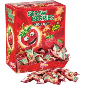 Strawberry Flavoured Fizzy Powdered Bubble Gum – 200 x 4,6g