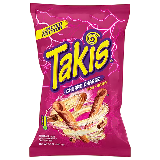 Takis Churro Charge Non-Spicy Cinnamon Sugar Rolled Tortilla Chips 280,7g