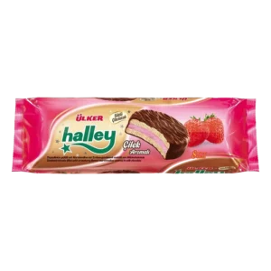 Ülker Halley Çilek Aromalı Sandviç Bisküvi 240g